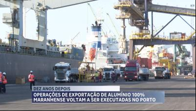 Operações de exportação de alumínio 100% maranhense voltam a ser executadas no Porto do Itaqui