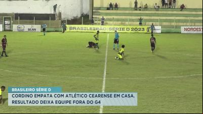 Cordino empata com Atlético-CE e deixa o G4 da Série D