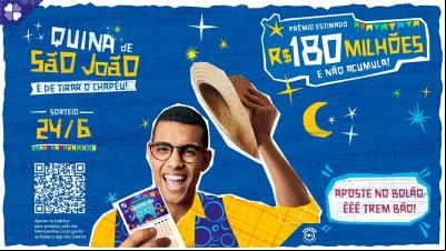 Quina de São João inicia apostas com prêmio de R$ 180 milhões