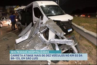 Colisão deixa três feridos graves na BR-135, em São Luís