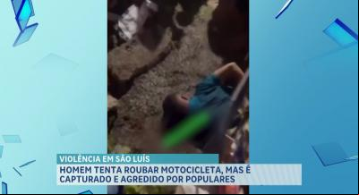 Suspeito é agredido por populares após tentativa de roubo a moto no bairro Santa Rosa