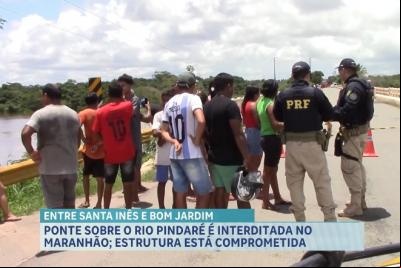 Ponte sobre o Rio Pindaré é totalmente interditada na BR-316, em Santa Inês