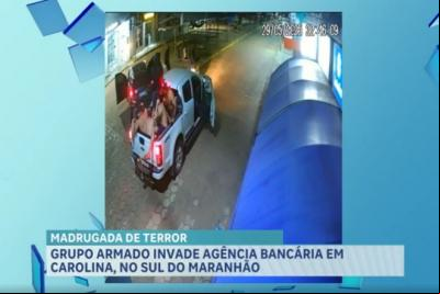 Grupo armado invade banco em Carolina, faz reféns e usa explosivos durante assalto